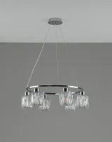 Люстра подвесная Prismique V11707-6P Moderli прозрачная на 6 ламп, основание хром в стиле современный Люстра подвесная Prismique V11707-6P Moderli прозрачная на 6 ламп, основание хром в стиле современный